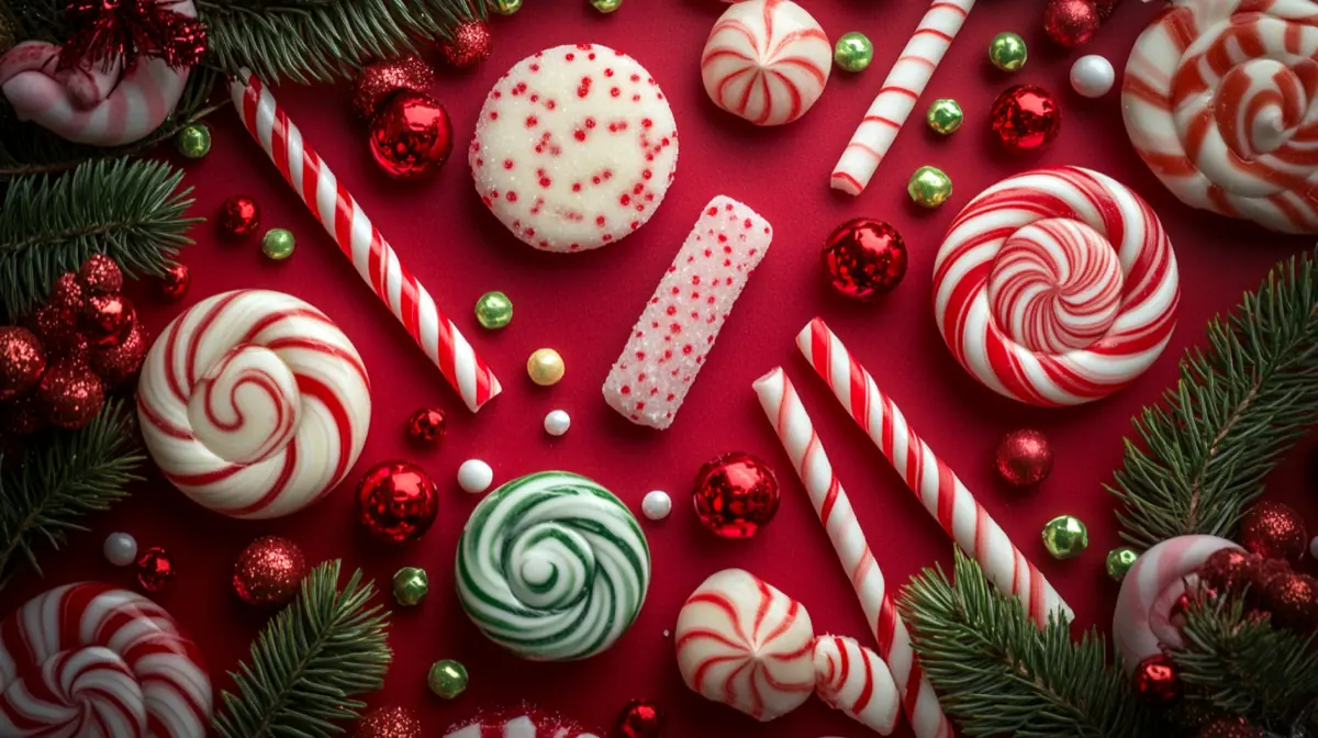 Peppermint candy and sticks image