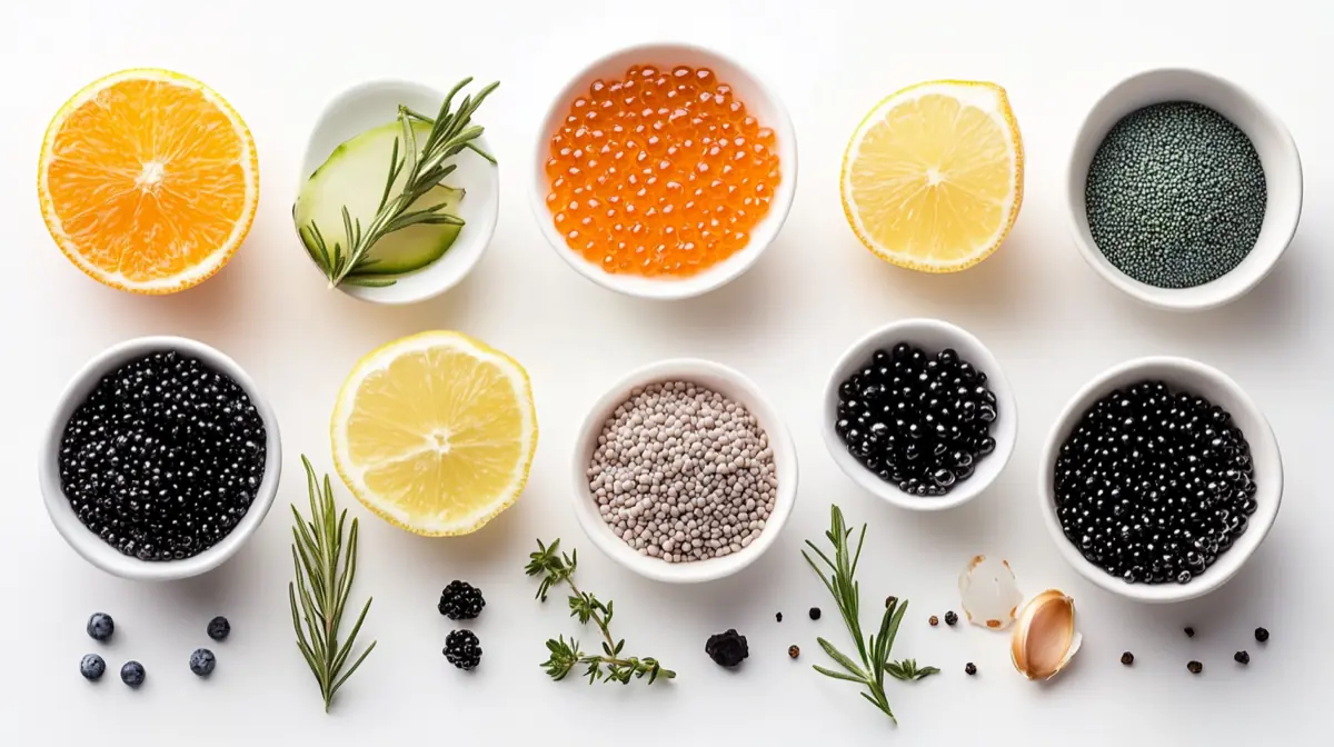 A visually appealing image showcasing various caviar substitutes