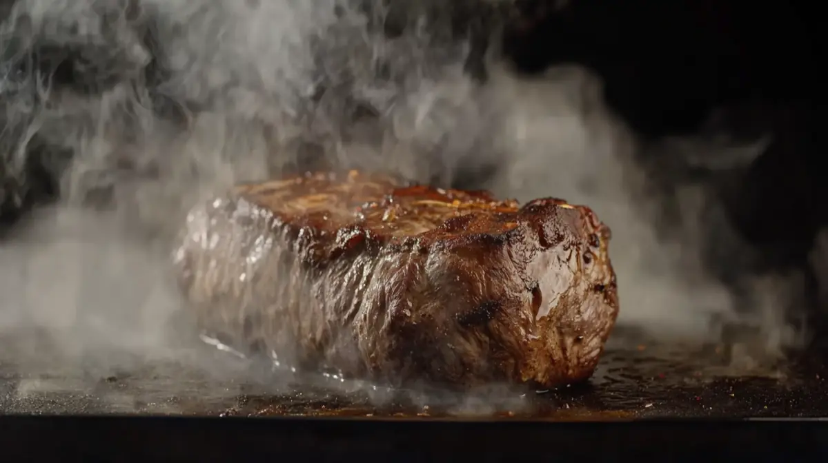 A mouth-watering image of a perfectly cooked venison roast