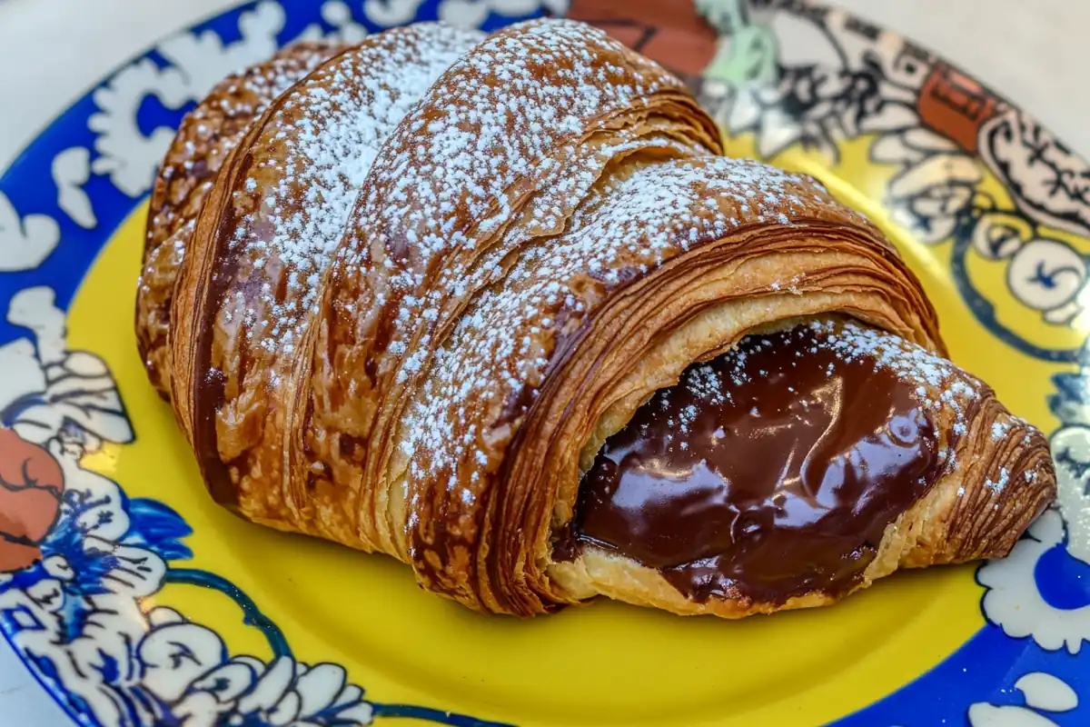 A tempting chocolate croissant