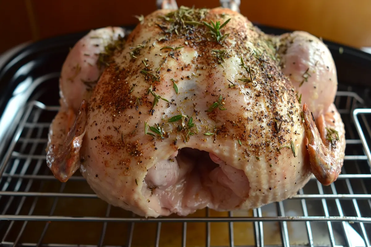 Cook a turkey in a roaster pan